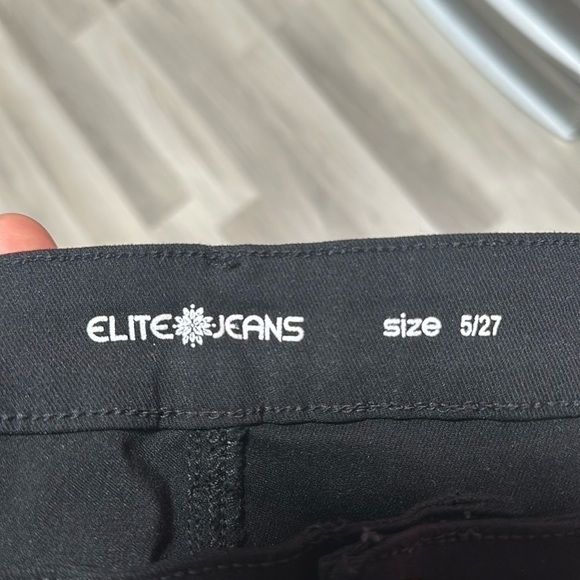 ELITE JEANS Women’s Black Cargo Stretchy Jeans Size 5/27 - Picture 3 of 4